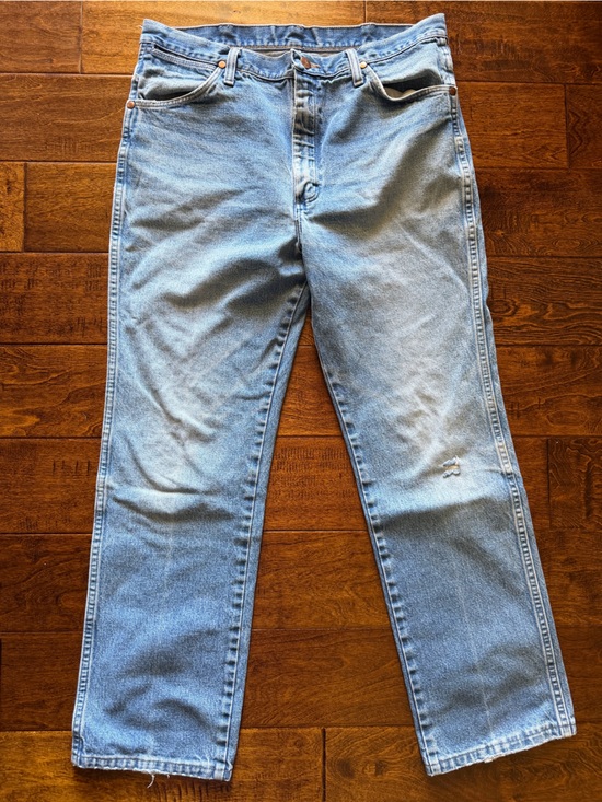 Wrangler Other - Wrangler Jeans Men's 35x32 (35x29) Slim Fit Cowboy Cut Distressed Work 936PWD